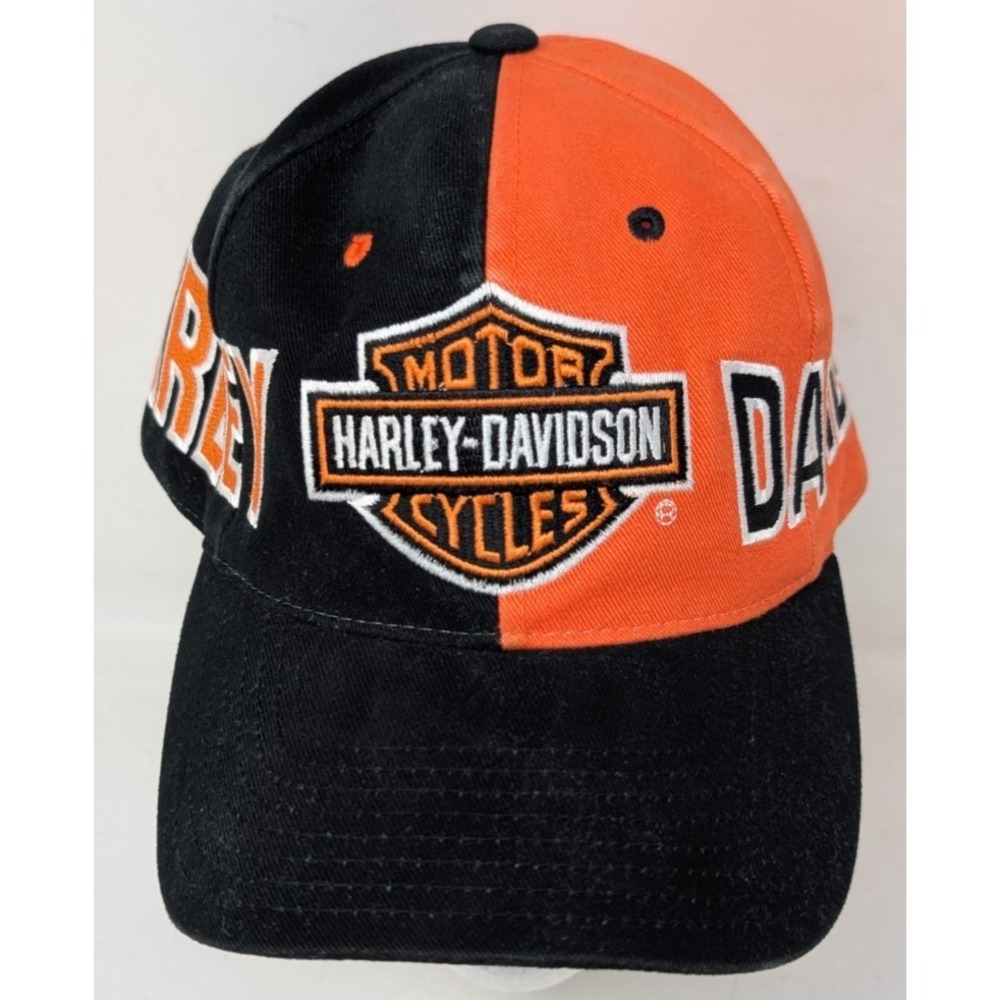 Vintage Harley Davidson Snapback Hat Cap American Needle Y2K Spell Out Two Tone